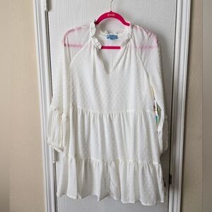 Cece Clip Dot Ruffle Shift Dress